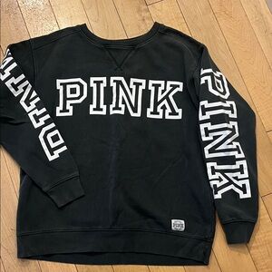 Black Faded to Charcoal Grey PINK Logo Sweatshirt